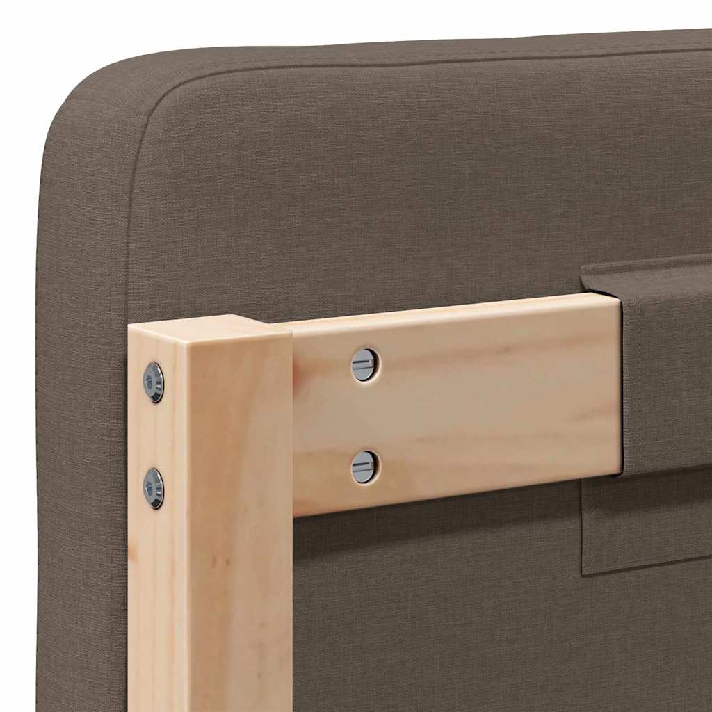 Čalouněné Čelo Postele Hnědá A Taupe 80 Cm Masivní Borové Dřevo