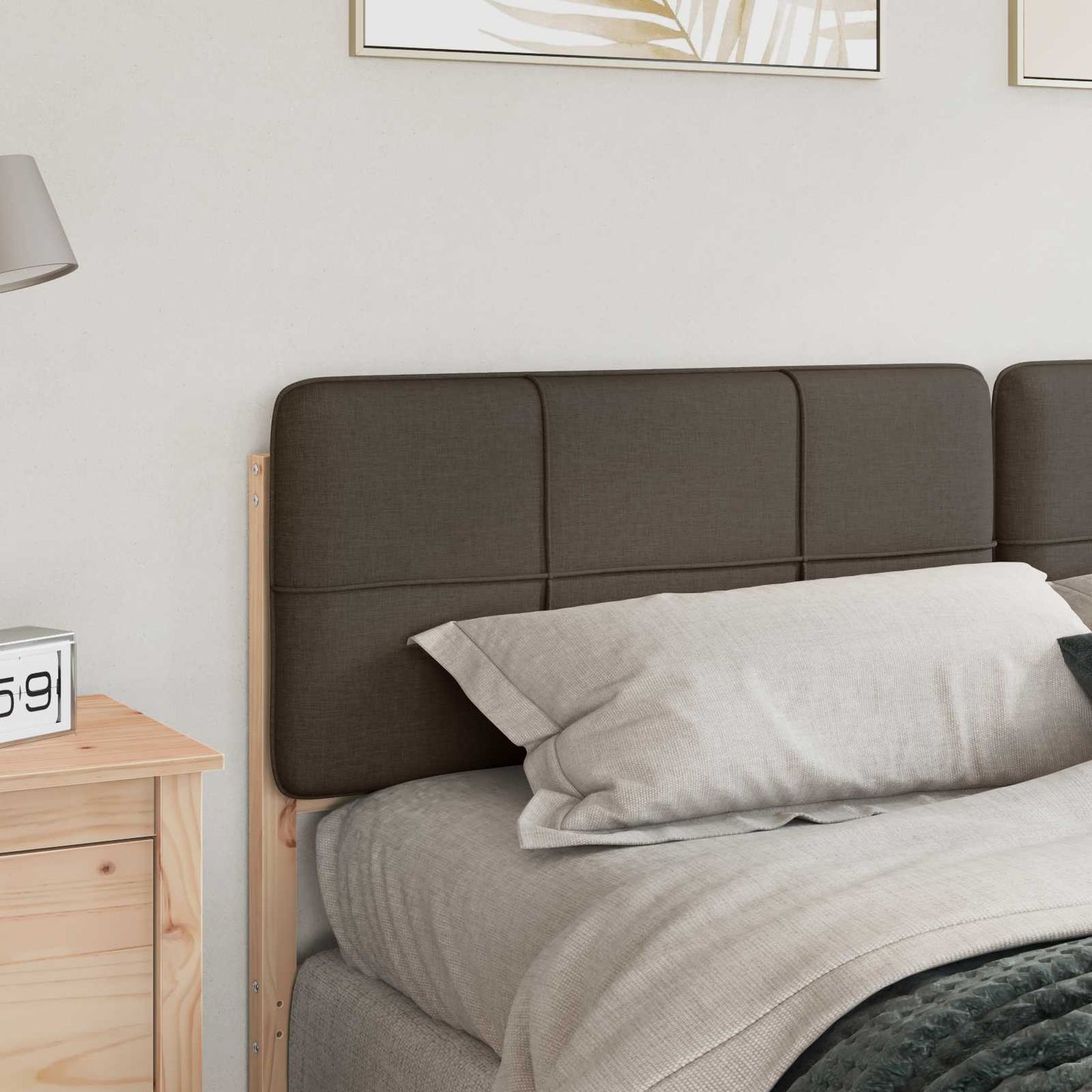 Čalouněné Čelo Postele S Čelo Hnědá A Taupe 200 Cm
