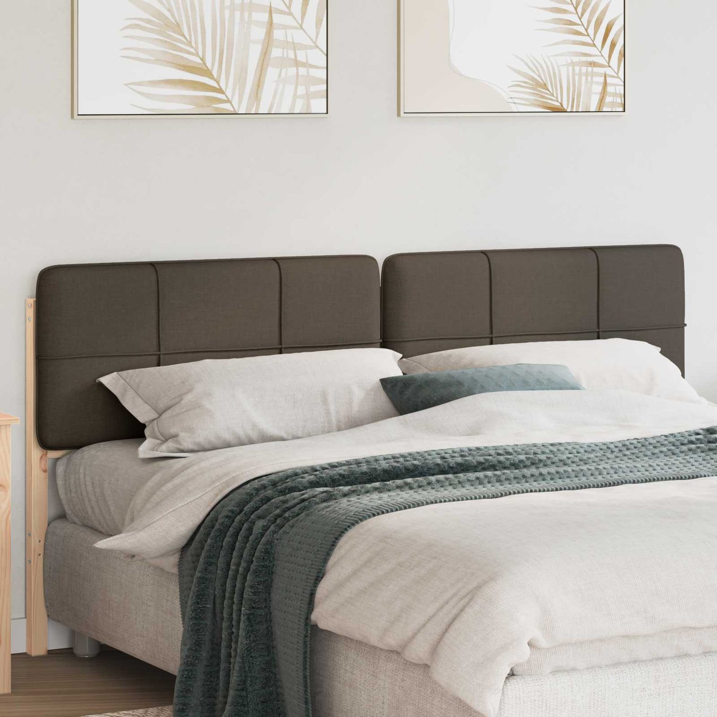 Čalouněné Čelo Postele S Čelo Hnědá A Taupe 180 Cm