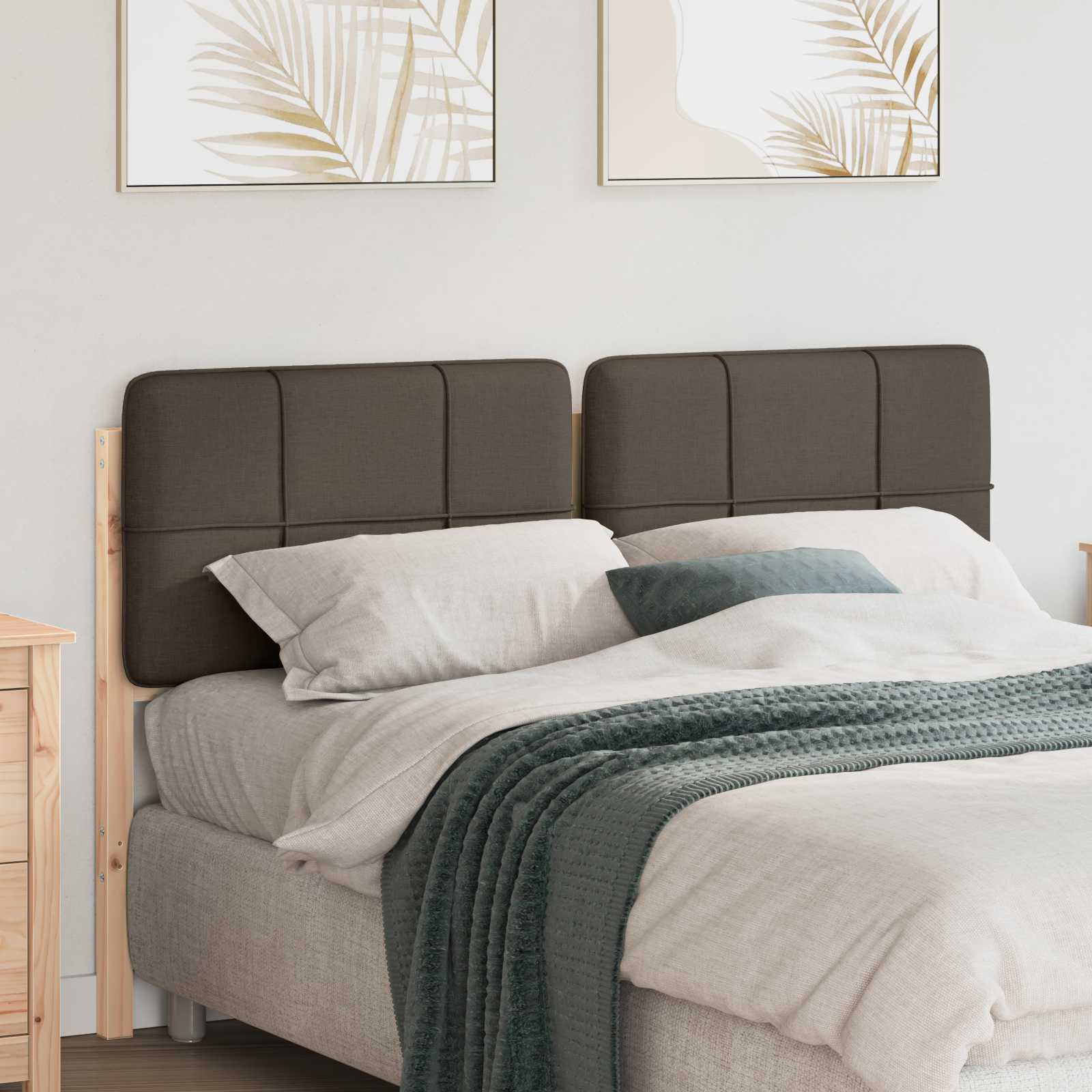 Čalouněné Čelo Postele S Čelo Hnědá A Taupe 140 Cm