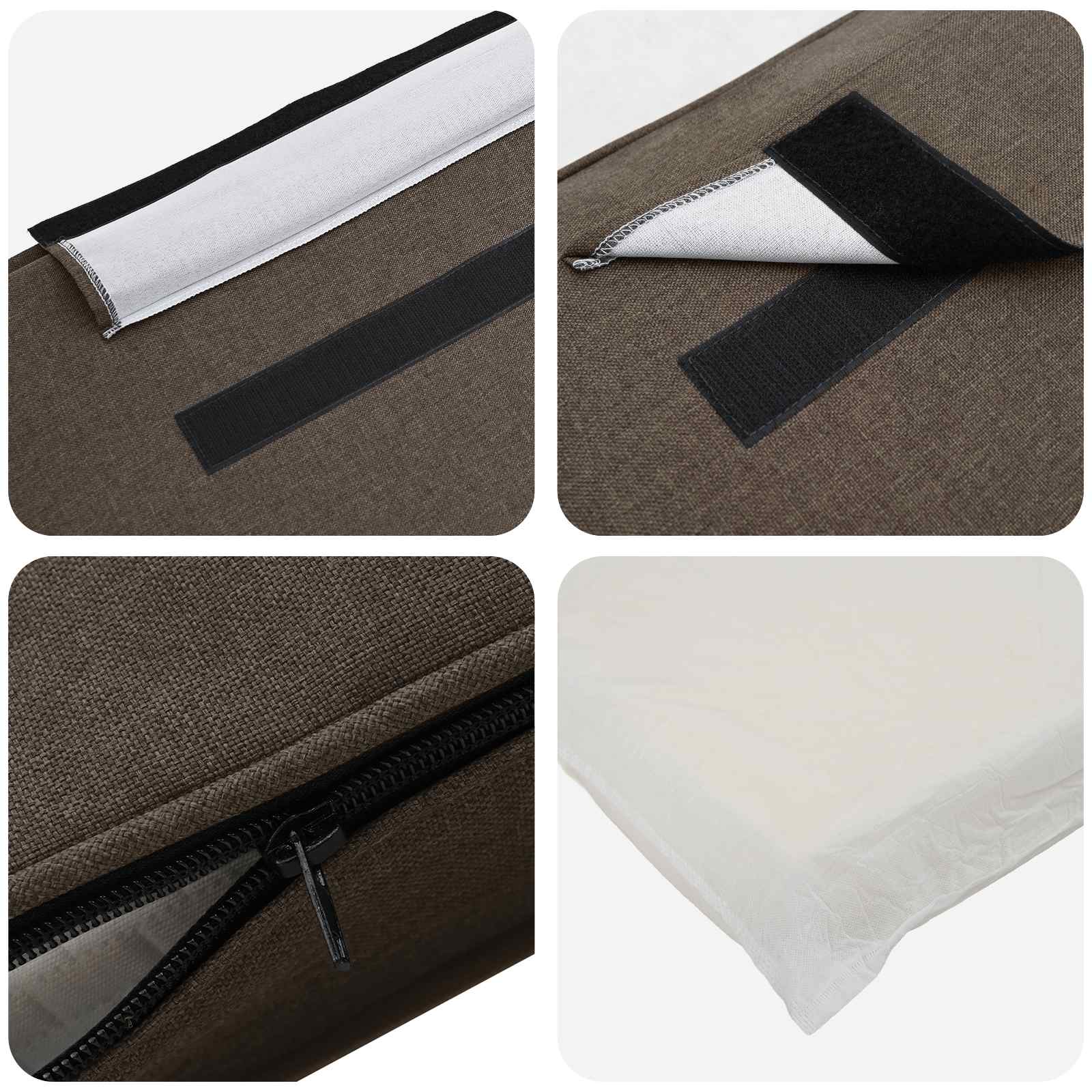 Čalouněné Čelo Postele Hnědá A Taupe 90 Cm Masivní Borové Dřevo