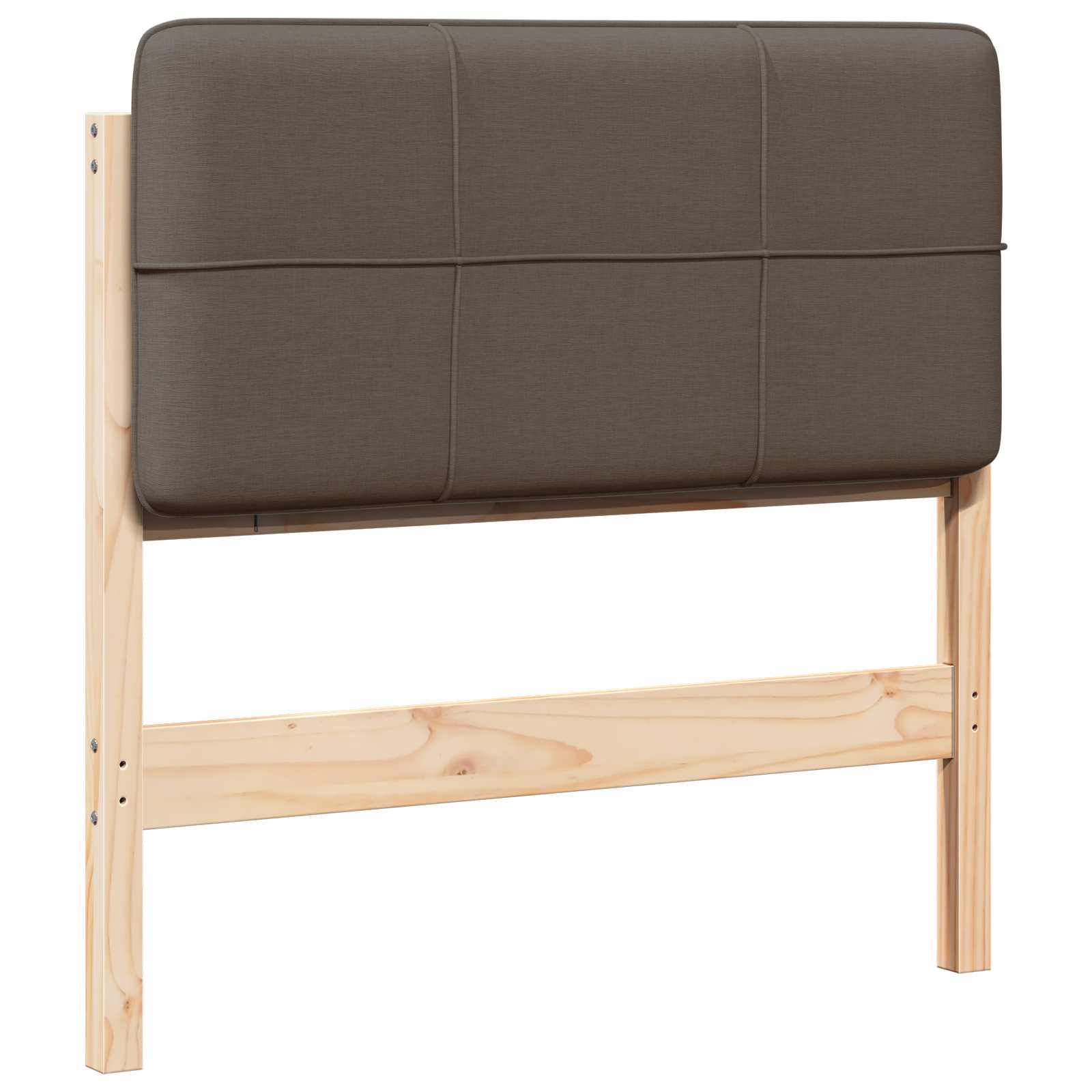 Čalouněné Čelo Postele Hnědá A Taupe 90 Cm Masivní Borové Dřevo
