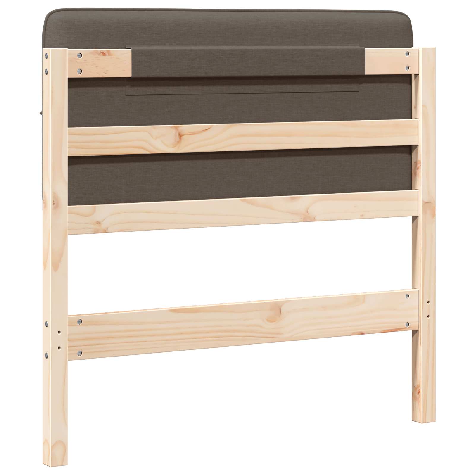 Čalouněné Čelo Postele Hnědá A Taupe 90 Cm Masivní Borové Dřevo