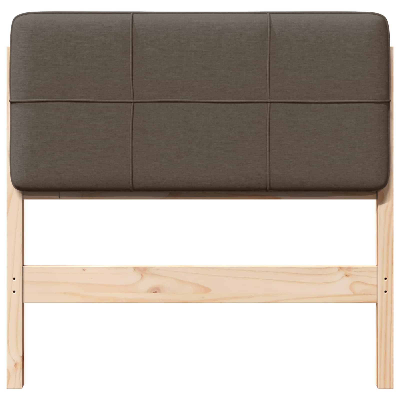 Čalouněné Čelo Postele Hnědá A Taupe 90 Cm Masivní Borové Dřevo