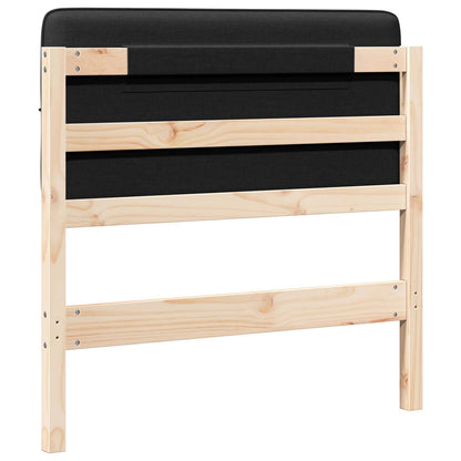 Čalouněné Čelo Postele Hnědá A Černá 80 Cm Masivní Borové Dřevo