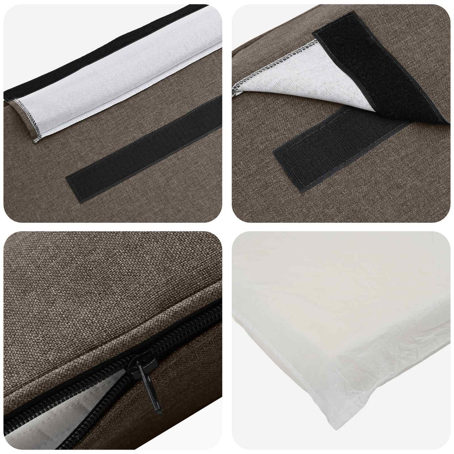 Čalouněné Čelo Postele S Čelo Hnědá A Taupe 150 Cm
