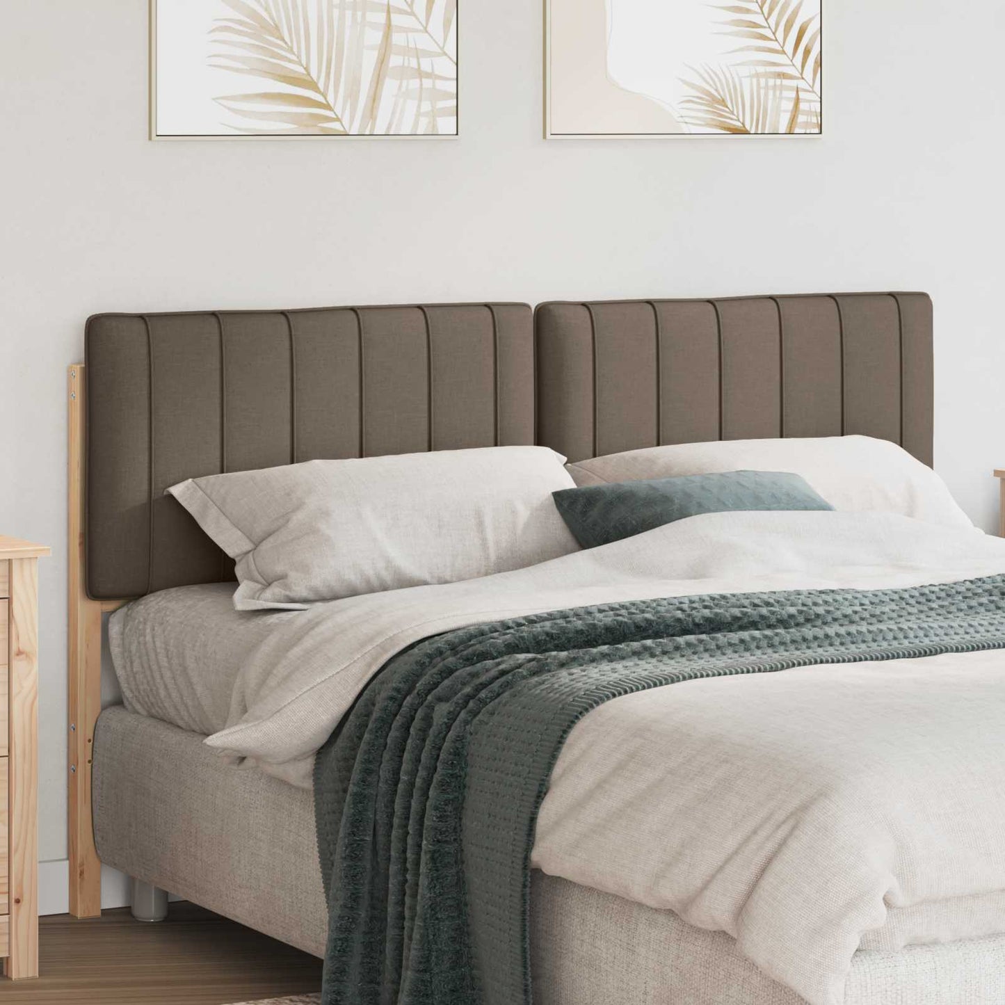 Čalouněné Čelo Postele S Čelo Hnědá A Taupe 150 Cm