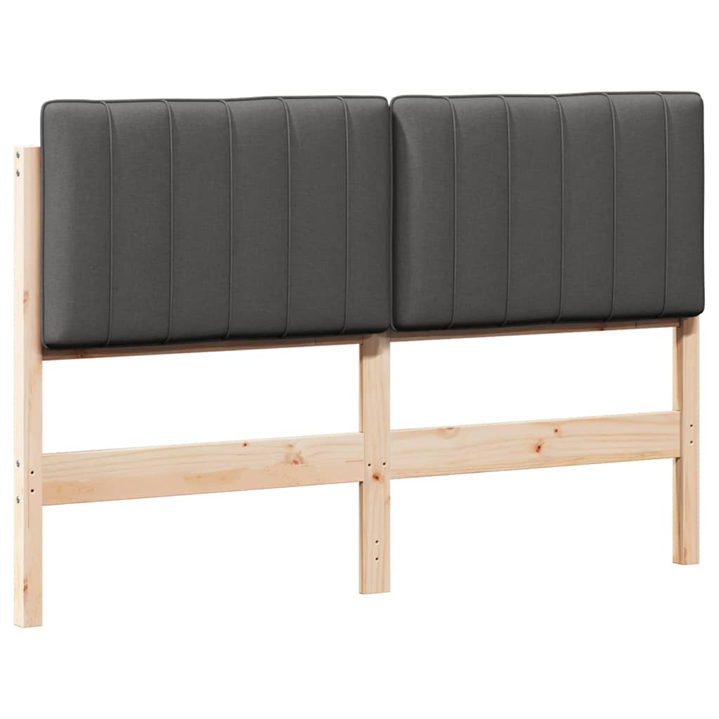 Čalouněné Čelo Postele S Čelo Hnědá A Tmavě Šedá 140 Cm