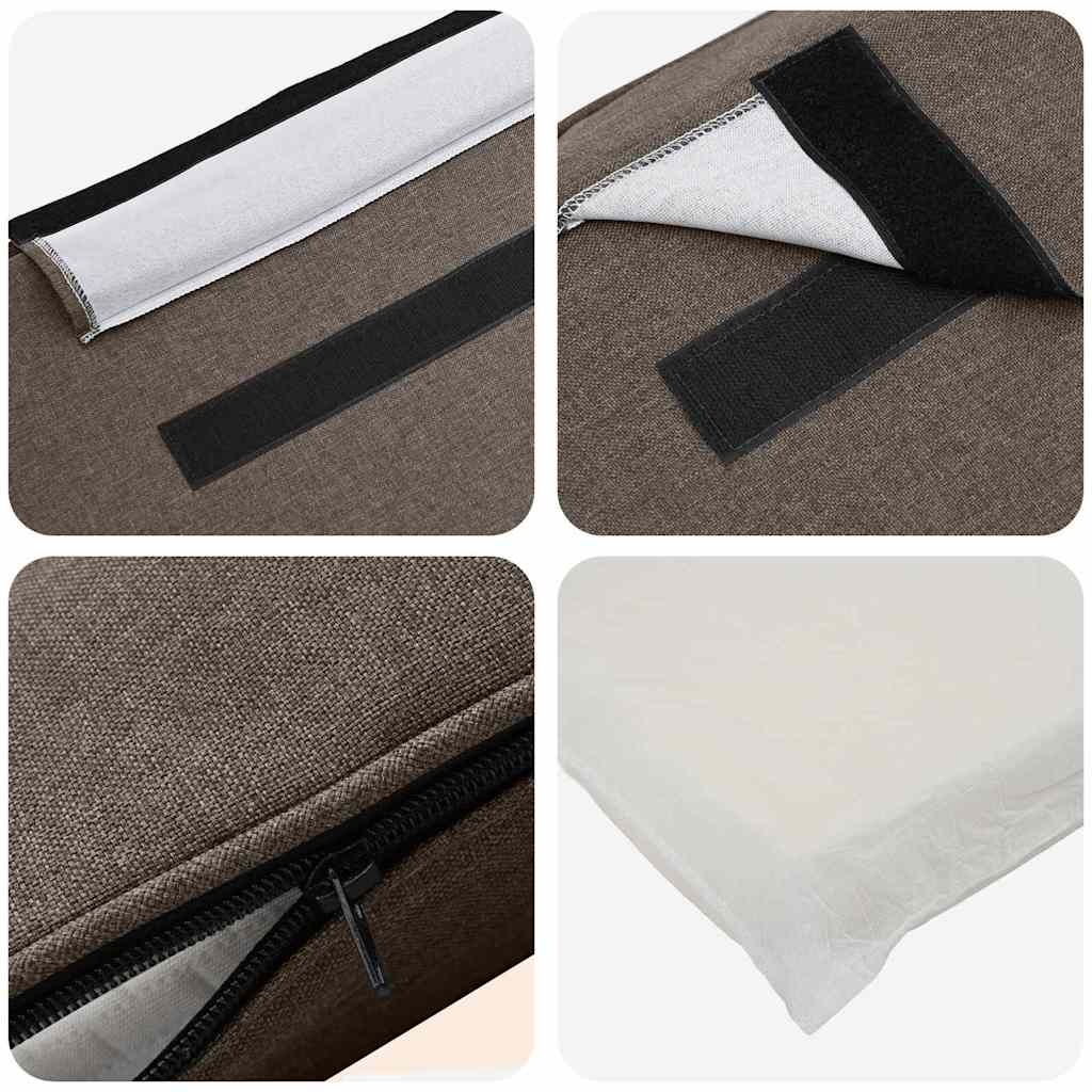 Čalouněné Čelo Postele S Čelo Hnědá A Taupe 140 Cm