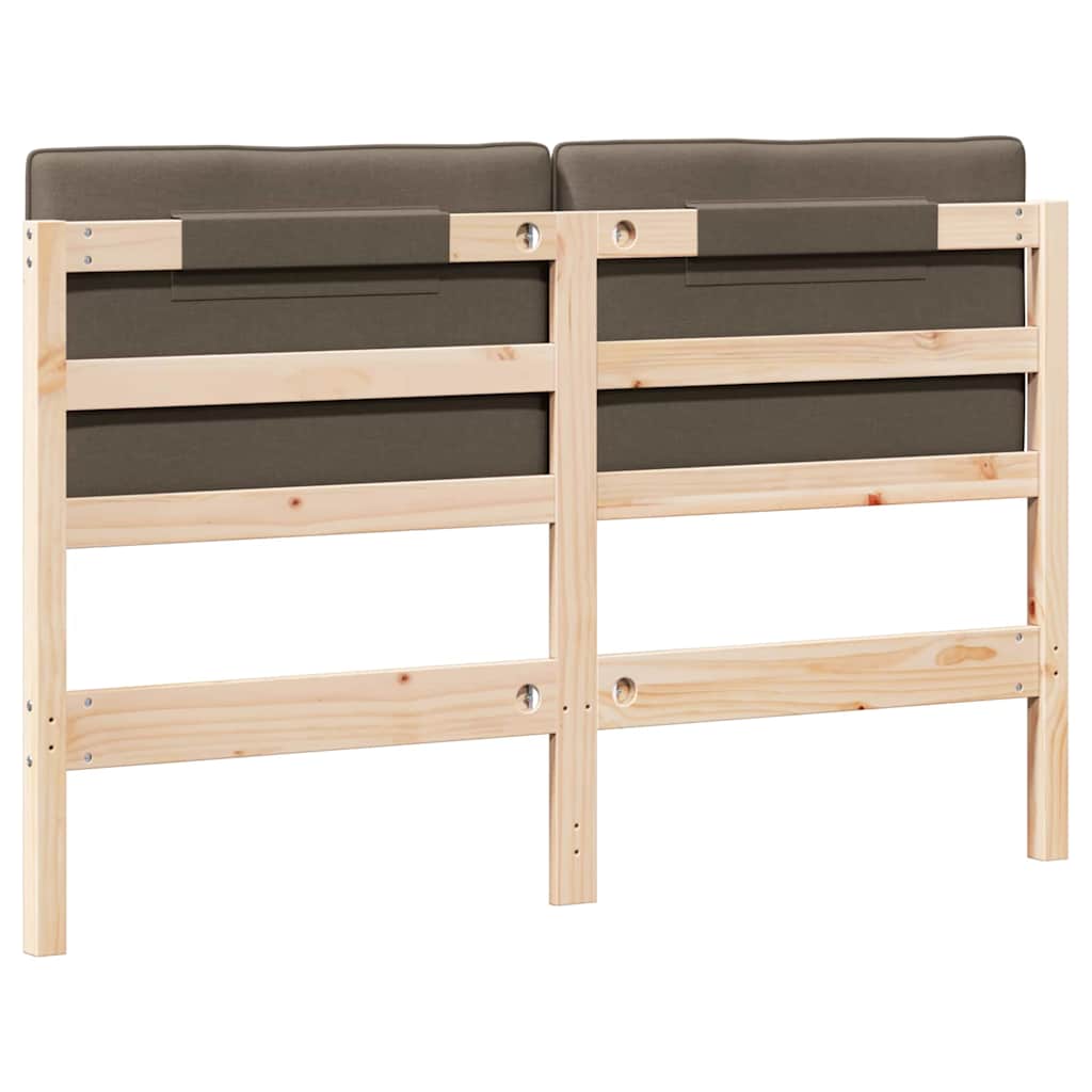Čalouněné Čelo Postele S Čelo Hnědá A Taupe 140 Cm