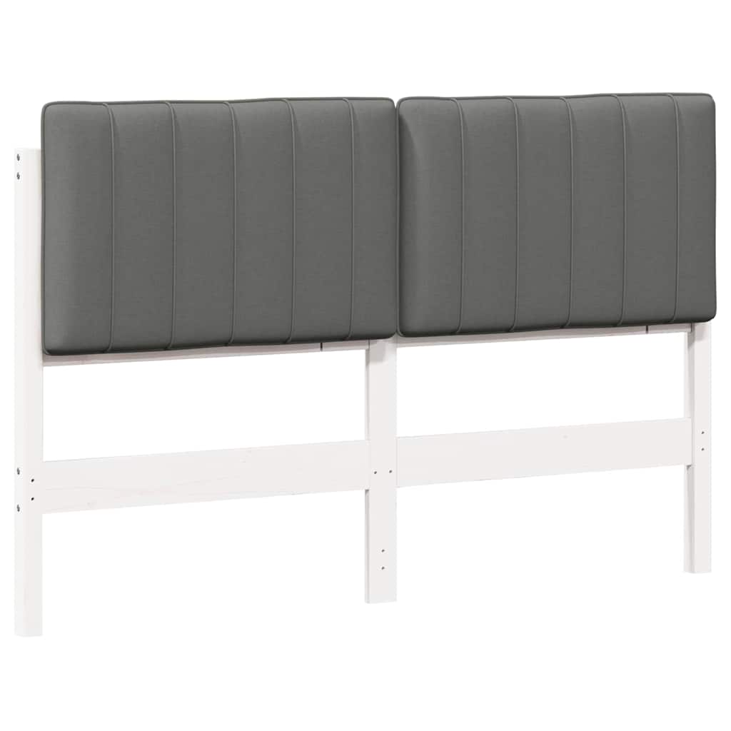 Čalouněné Čelo Postele S Čelo Bílá A Světlá Šedá 140 Cm