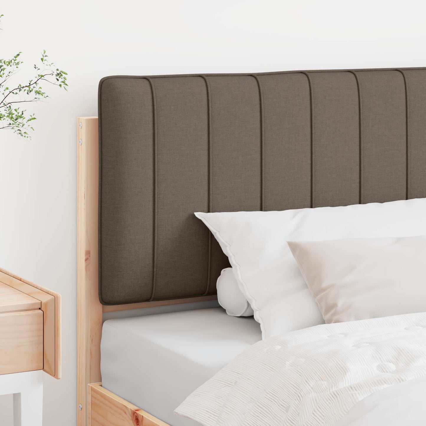 Čalouněné Čelo Postele S Čelo Hnědá A Taupe 100 Cm
