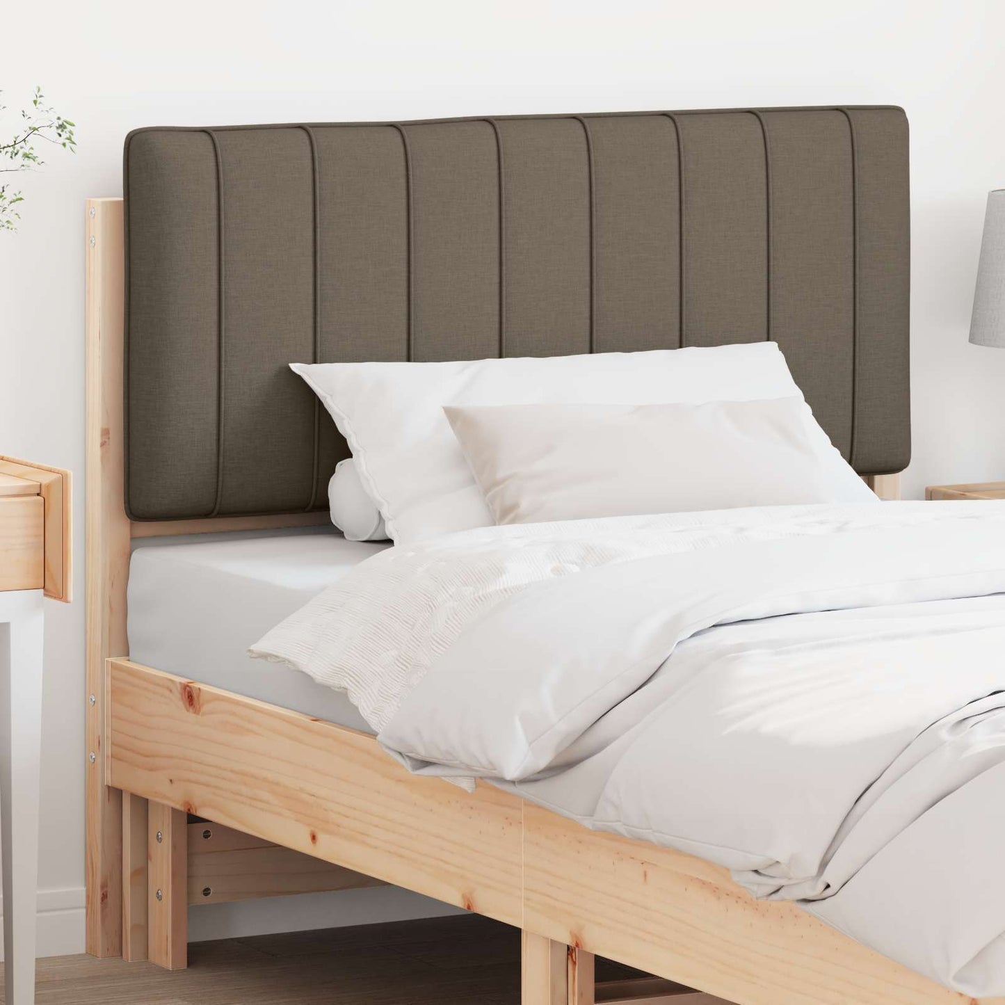 Čalouněné Čelo Postele S Čelo Hnědá A Taupe 100 Cm