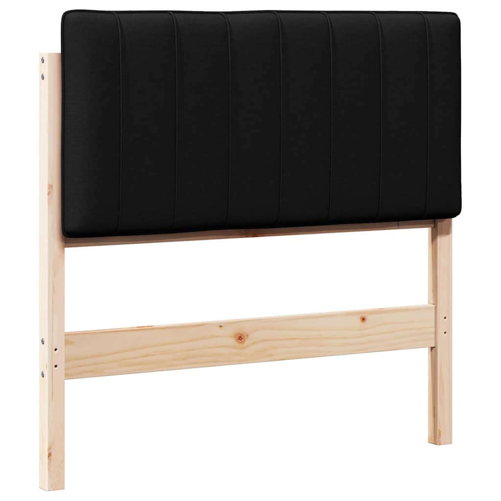 Čalouněné Čelo Postele Hnědá A Černá 90 Cm Masivní Borové Dřevo