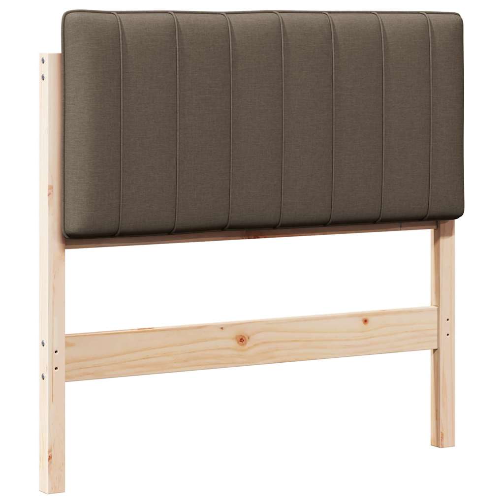 Čalouněné Čelo Postele Hnědá A Taupe 90 Cm Masivní Borové Dřevo