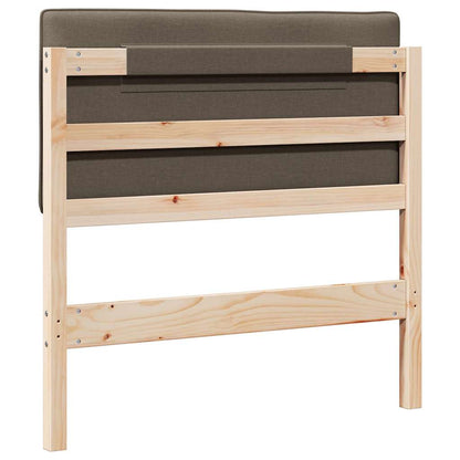 Čalouněné Čelo Postele Hnědá A Taupe 90 Cm Masivní Borové Dřevo