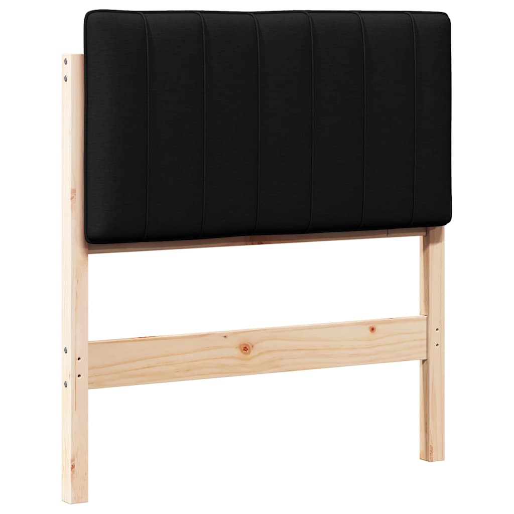 Čalouněné Čelo Postele Hnědá A Černá 80 Cm Masivní Borové Dřevo