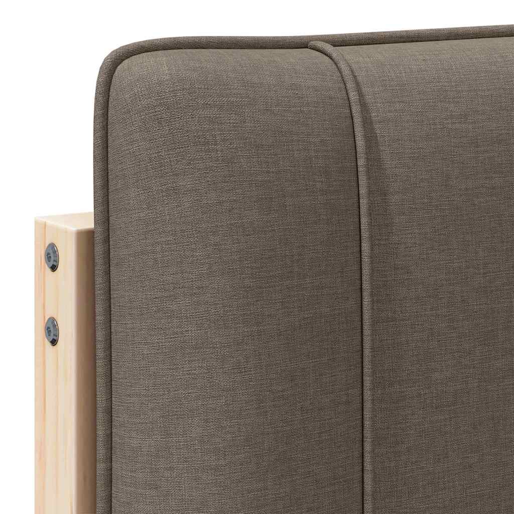 Čalouněné Čelo Postele Hnědá A Taupe 75 Cm Masivní Borové Dřevo