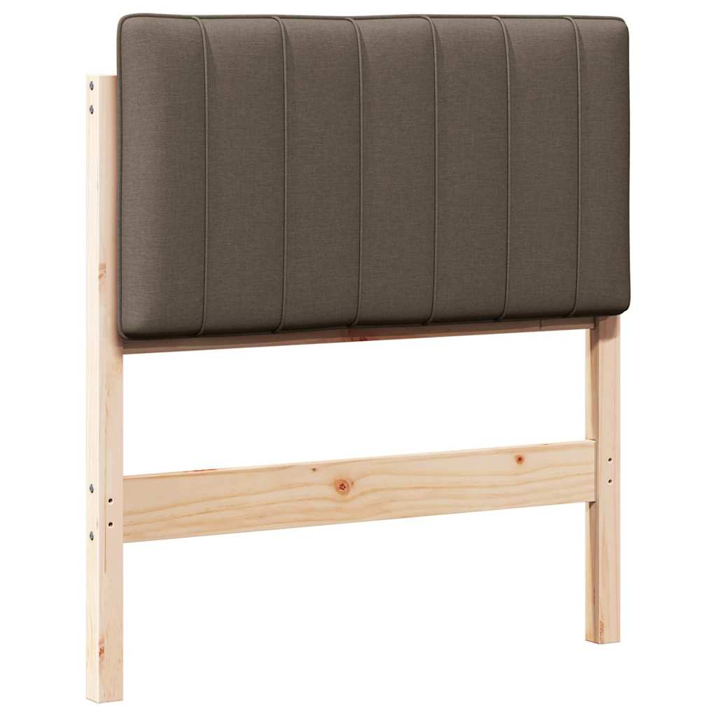 Čalouněné Čelo Postele Hnědá A Taupe 75 Cm Masivní Borové Dřevo