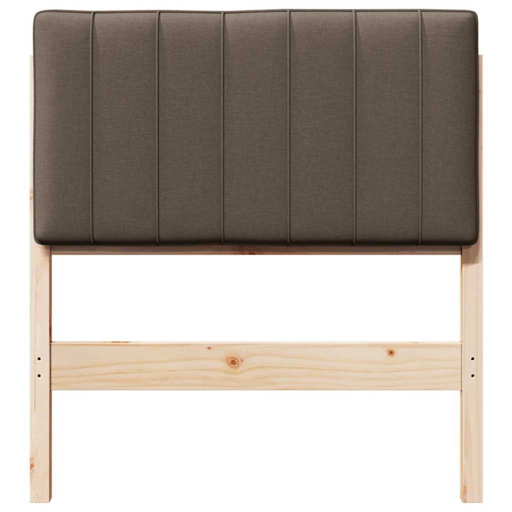 Čalouněné Čelo Postele Hnědá A Taupe 75 Cm Masivní Borové Dřevo