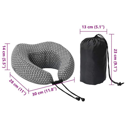 Cestovní Krční Polštář Šedý 30 X 28 X 14 Cm Polyester