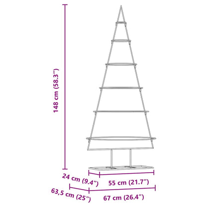 Kovový Vánoční Stromeček Zlatá 148 Cm Práškově Lakovaná Ocel