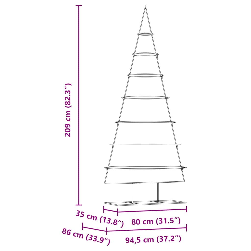 Kovový Vánoční Stromeček Zlatá 209 Cm Práškově Lakovaná Ocel