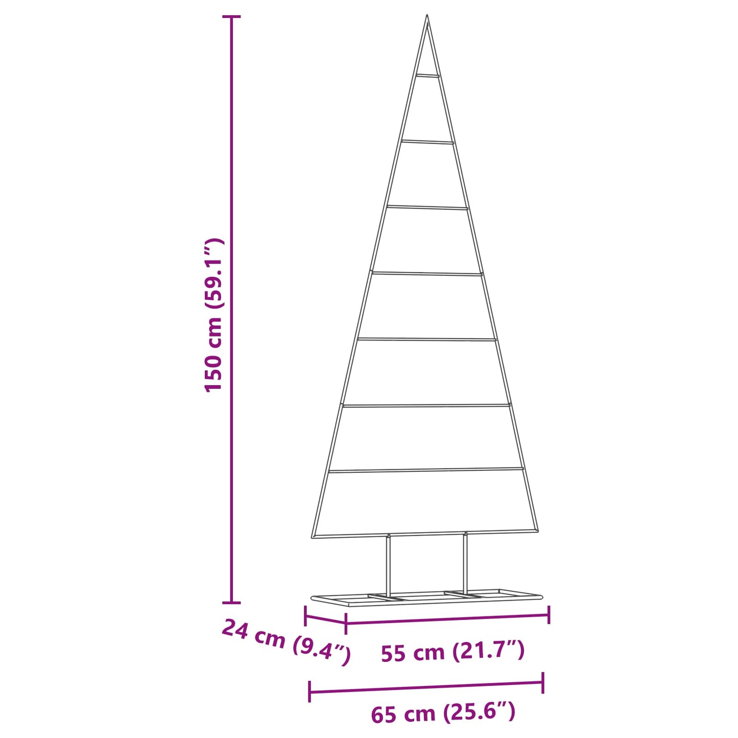 Kovový Vánoční Stromeček Zlatá 150 Cm Práškově Lakovaná Ocel