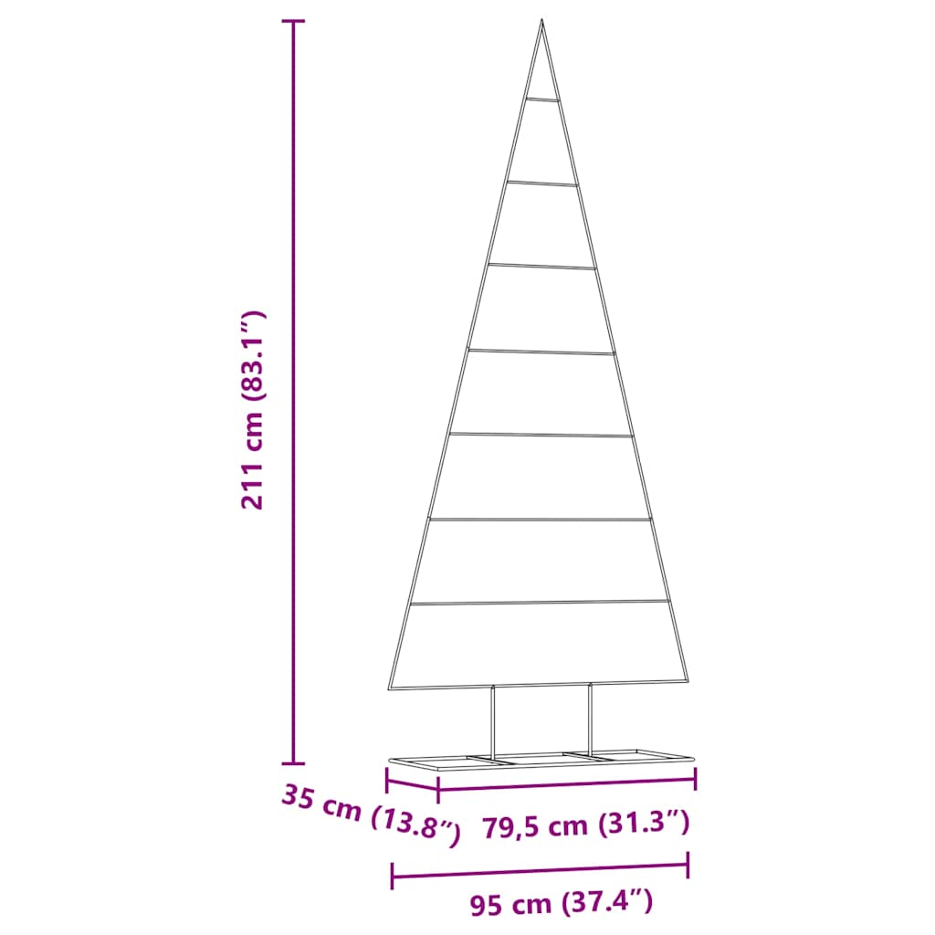 Kovový Vánoční Stromeček Zlatá 211 Cm Práškově Lakovaná Ocel