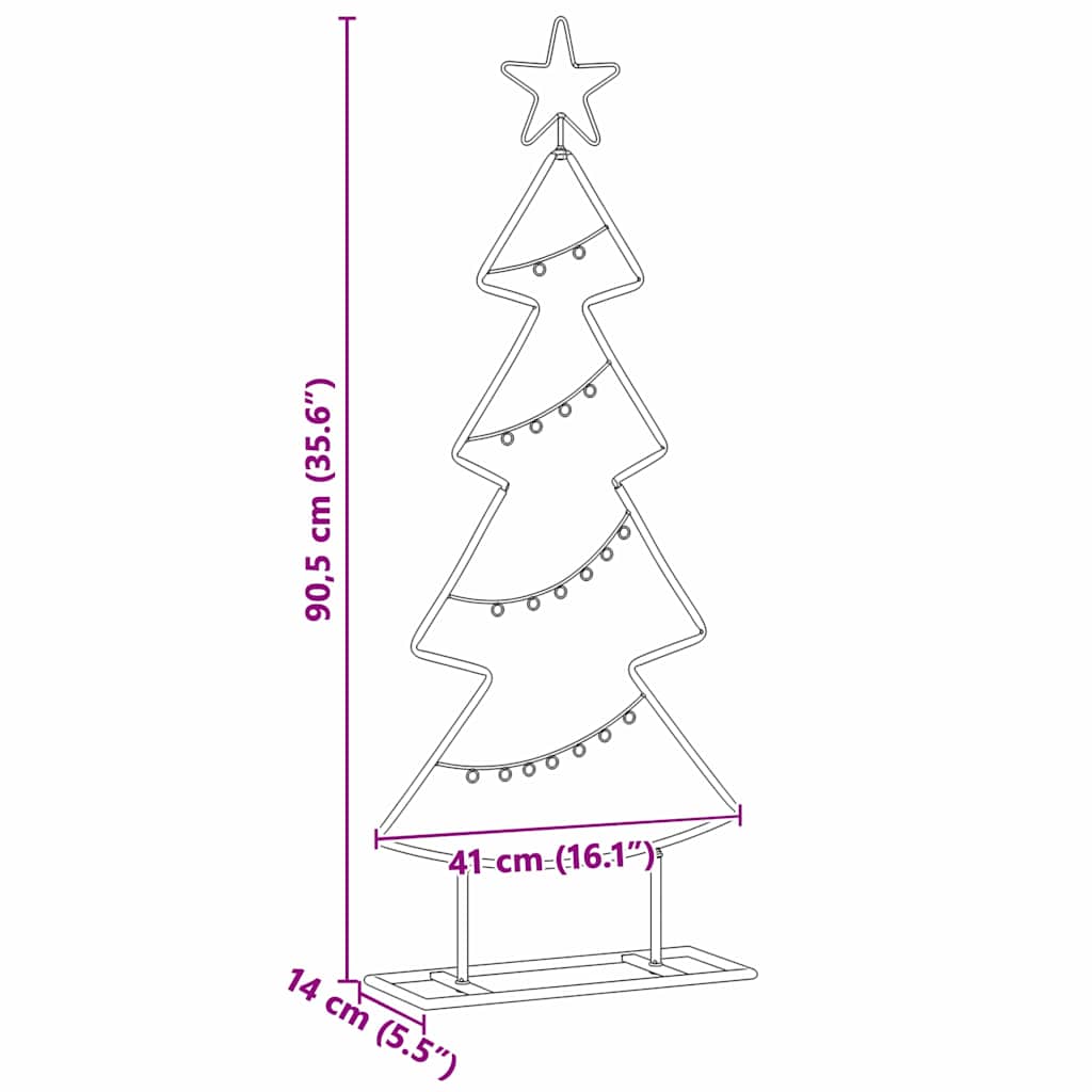 Kovový Vánoční Stromeček 90,5 Cm Ocel