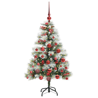Umělý Vánoční Stromeček Zelená A Bílá 120 Cm Pvc, Kov A Plast