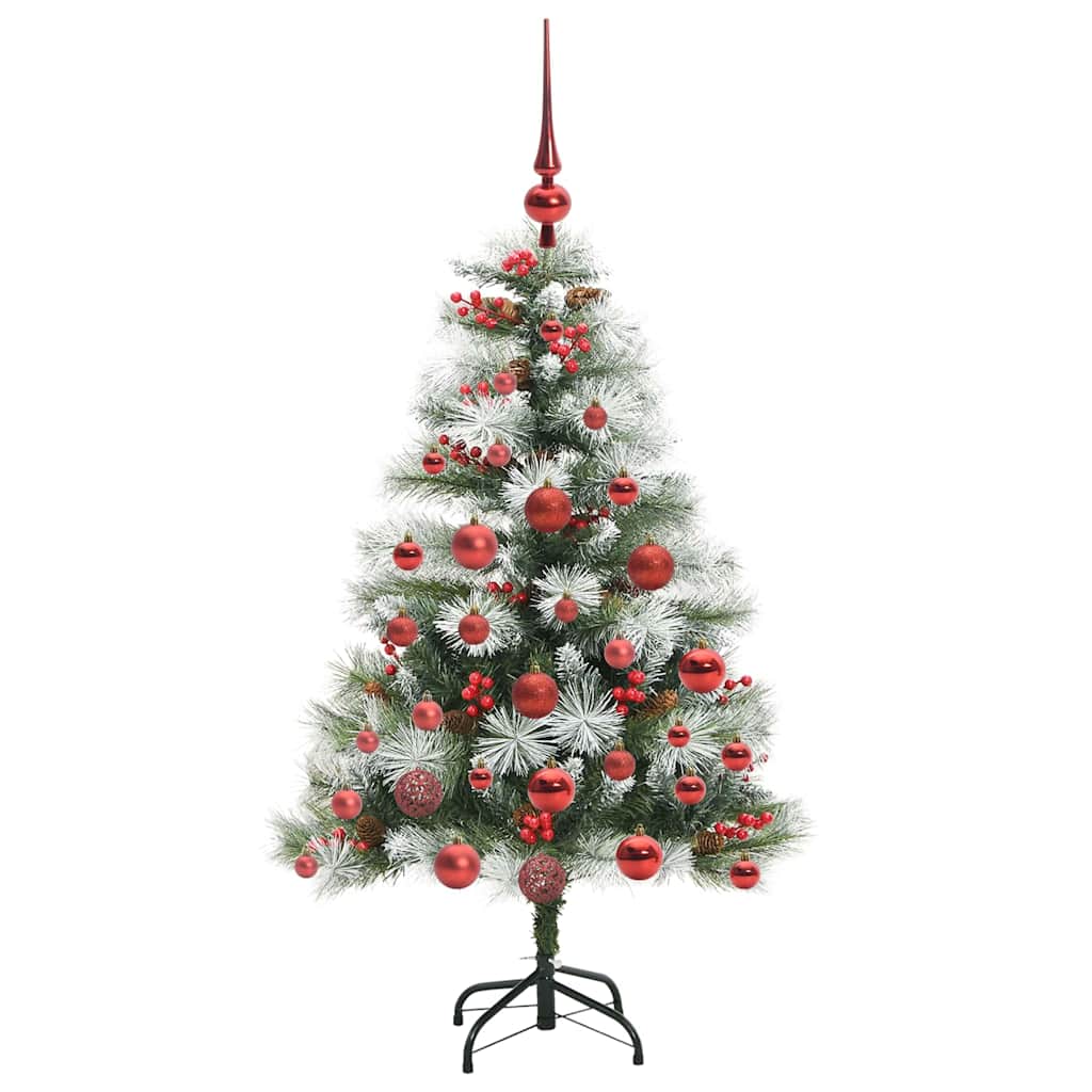 Umělý Vánoční Stromeček Zelená A Bílá 120 Cm Pvc, Kov A Plast