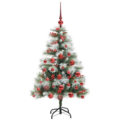 Umělý Vánoční Stromeček Zelená A Bílá 120 Cm Pvc, Kov A Plast