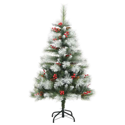 Umělý Vánoční Stromeček Zelená A Bílá 120 Cm Pvc, Kov A Plast