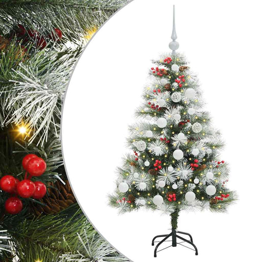 Umělý Vánoční Stromeček Zelená A Bílá 120 Cm Pvc, Kov A Plast