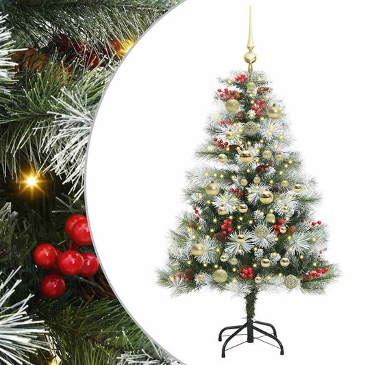 Umělý Vánoční Stromeček Zelená A Bílá 120 Cm Pvc, Kov A Plast