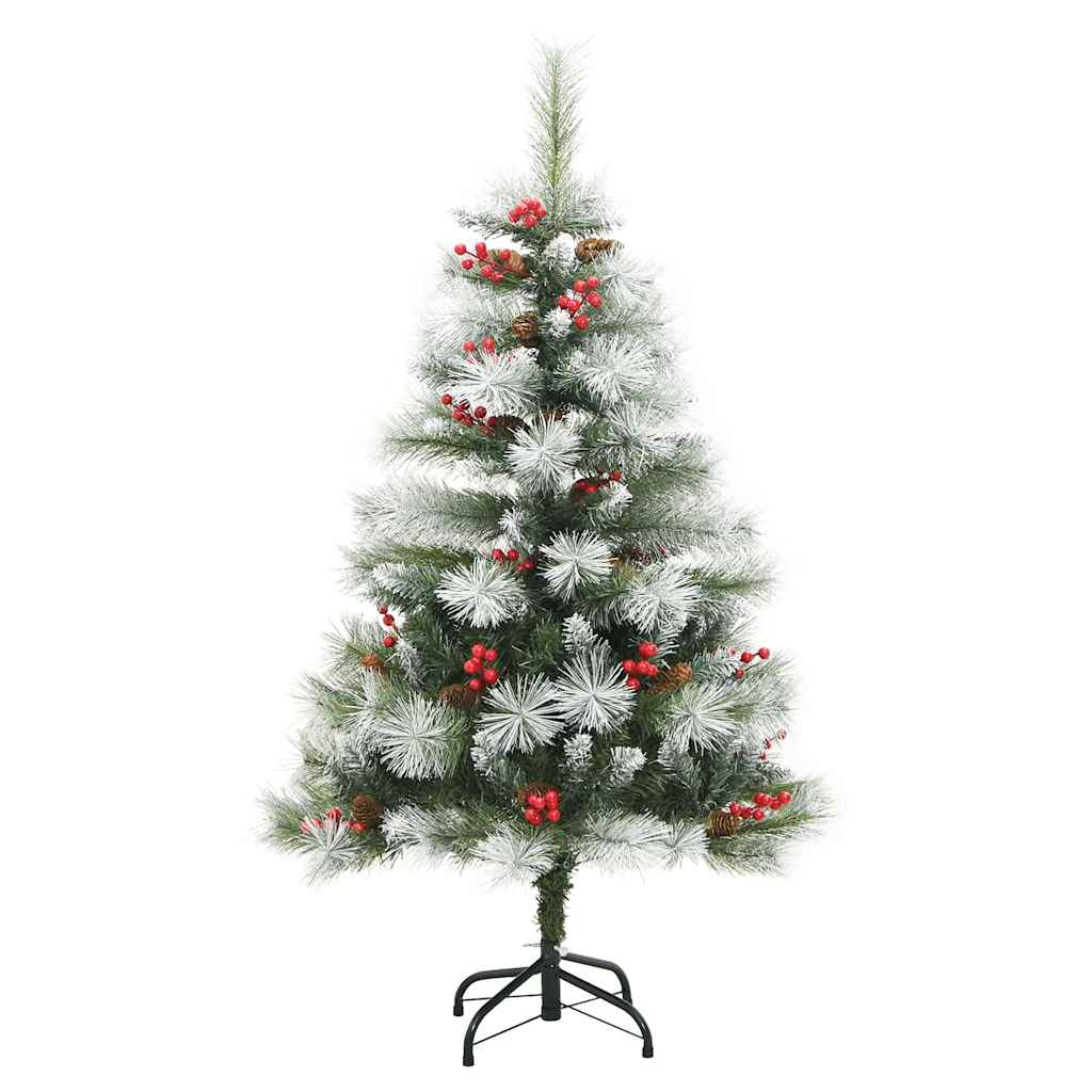 Umělý Vánoční Stromeček Zelená A Bílá 120 Cm Pvc, Kov A Plast