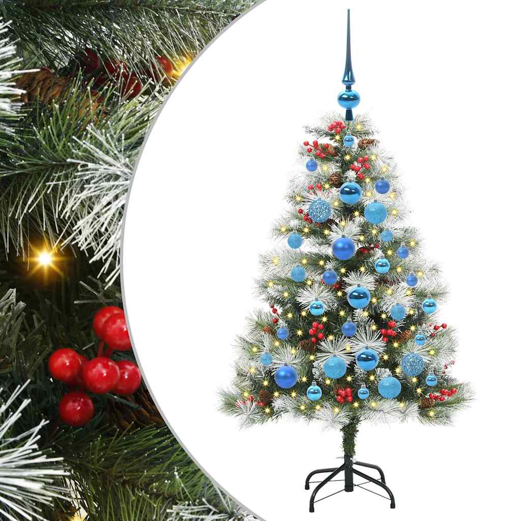 Umělý Vánoční Stromeček Zelená A Bílá 120 Cm Pvc, Kov A Plast
