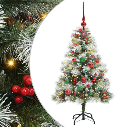 Umělý Vánoční Stromeček Zelená A Bílá 120 Cm Pvc, Kov A Plast