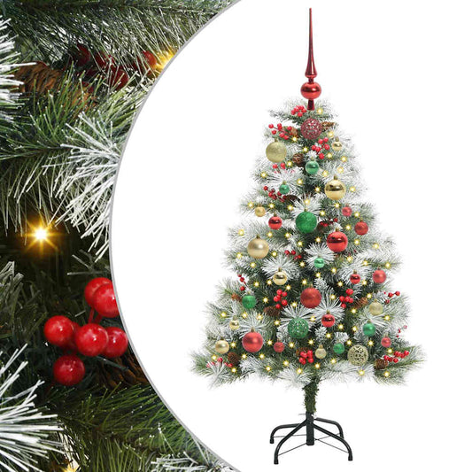 Umělý Vánoční Stromeček Zelená A Bílá 120 Cm Pvc, Kov A Plast