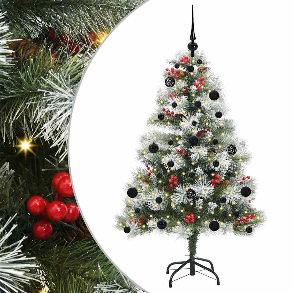 Umělý Vánoční Stromeček Zelená A Bílá 150 Cm Pvc, Kov A Plast