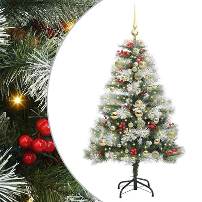Umělý Vánoční Stromeček Zelená A Bílá 150 Cm Pvc, Kov A Plast