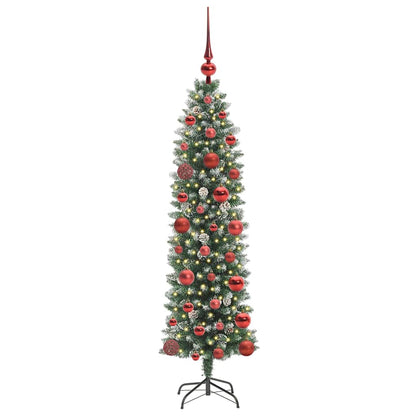 Umělý Štíhlý Vánoční Strom S Stojanem Zelená A Bílá 120 Cm