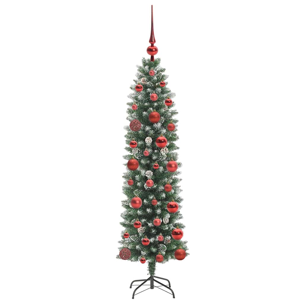 Umělý Štíhlý Vánoční Strom S Stojanem Zelená A Bílá 120 Cm