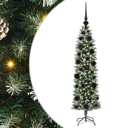 Umělý Štíhlý Vánoční Strom S Stojanem Zelená A Bílá 120 Cm