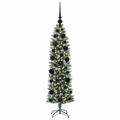 Umělý Štíhlý Vánoční Strom S Stojanem Zelená A Bílá 120 Cm