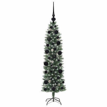 Umělý Štíhlý Vánoční Strom S Stojanem Zelená A Bílá 120 Cm