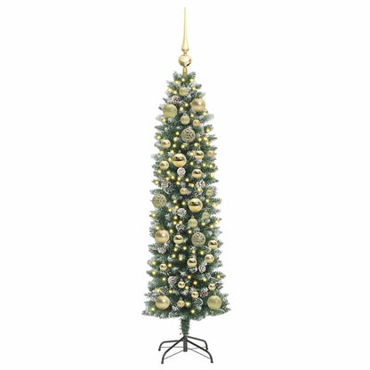 Umělý Štíhlý Vánoční Strom S Stojanem Zelená A Bílá 120 Cm