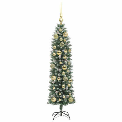 Umělý Štíhlý Vánoční Strom S Stojanem Zelená A Bílá 120 Cm