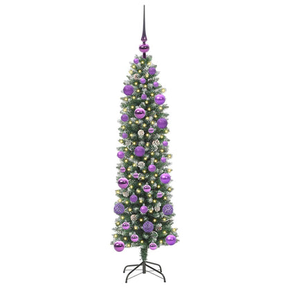 Umělý Štíhlý Vánoční Strom S Stojanem Zelená A Bílá 120 Cm